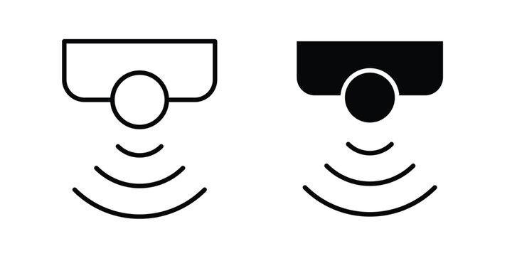 Motion detector icon for web and app design, design element.