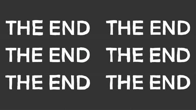 The End Title Text Screen Animation Keyframes Vector Layout