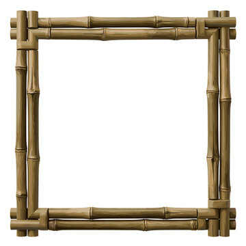Stylized Symmetrical Bamboo Border with Natural Nodes Vector Illustration