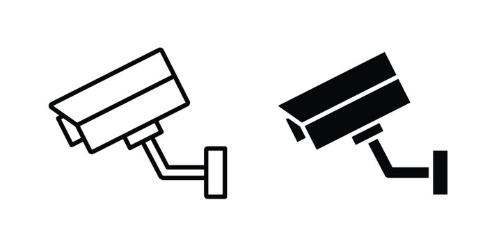 Security camera icon for web and app design, design element.