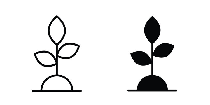 Seedling icon for web and app design, design element.