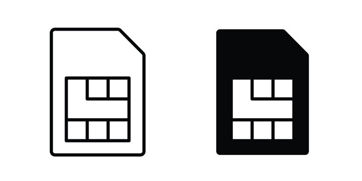 Sim card icon for web and app design, design element.