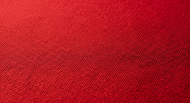 Red woven fabric texture fills the frame a close up view of the textile s detailed surface weave