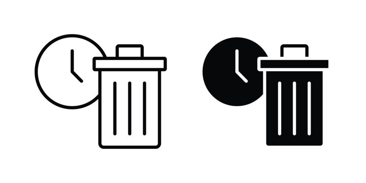 Time waste icon for web and app design, design element.