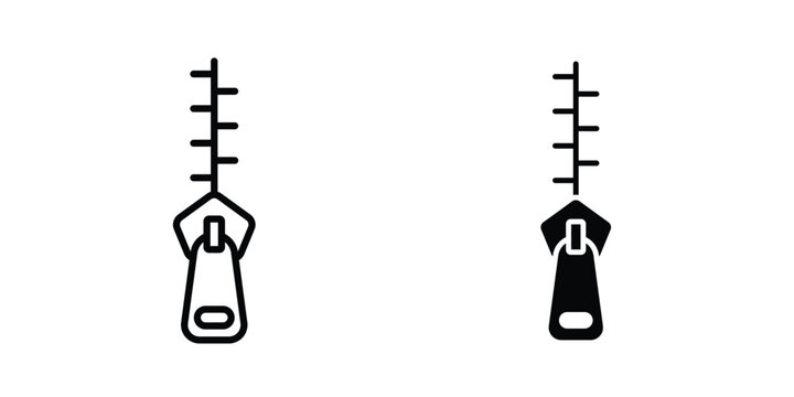 zipper icon for web and app design, design element.