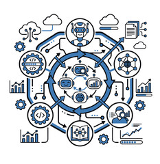 Fototapeta premium AI Research Agents.ai