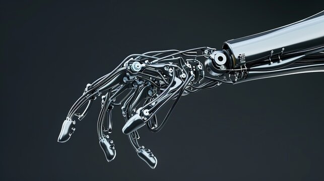 Robotic Hand Bionic Skeleton with Dark Negative Space
