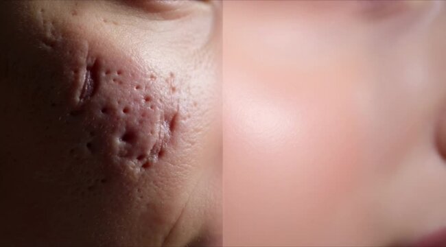 Exploring exosomes acne treatment breakthroughs in dermatology clinical research healthcare environment close-up view