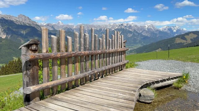 View on Leogang and Leoganger Steinberge mountains , Pinzgau, Salzburg, Austria
