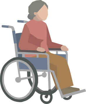 車椅子・車いす・高齢者の医療福祉イラスト