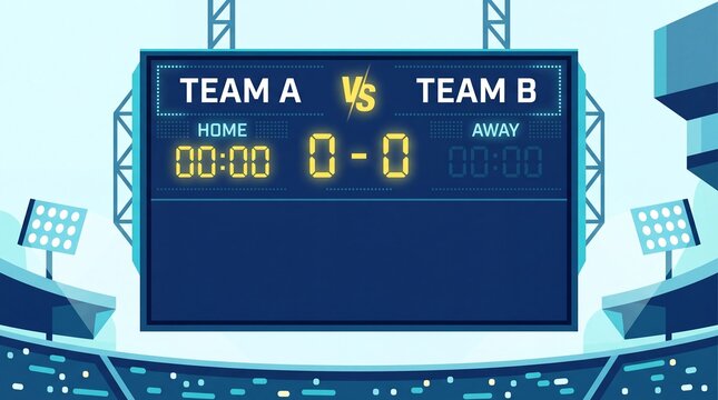Minimalist Soccer Scoreboard Graphic with Blank Text Panel