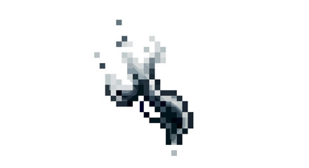 Fototapeta premium Pixelated Abstract Art of a Gun Shape.