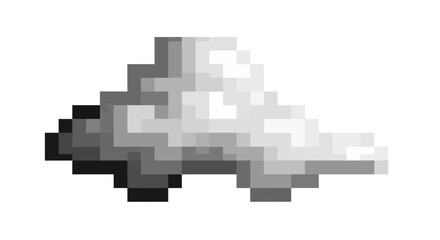 Fototapeta premium Pixelated Retro Car Silhouette in Grayscale.