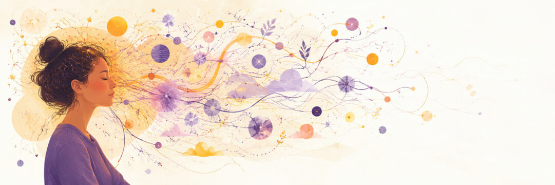 ADHD Thought Flow and Creative Mind Concept