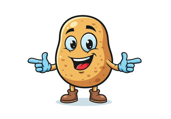 Fototapeta premium Cartoon potato character vector illustration for food branding and mascot design