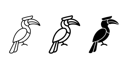 Toucan Icons Set: Tropical Bird Vector Graphics, Minimalist Line Art & Silhouette Styles, Wildlife & Nature Elements © Tania