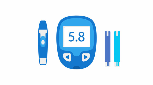 Blood glucose monitor with test strip and lancets for diabetes management