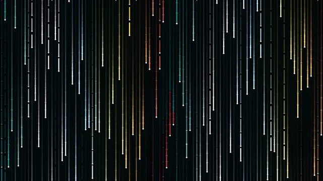 Abstract vertical lines pattern with dark background and colorful accents