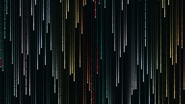 Abstract vertical lines pattern with dark background and colorful accents