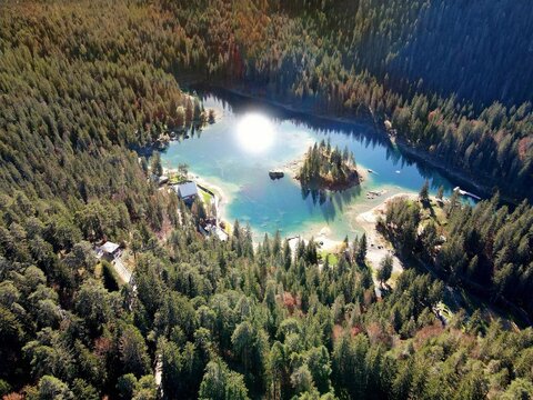 Morning Caumasee lake
