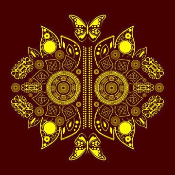 Butterfly mandala ornament vector