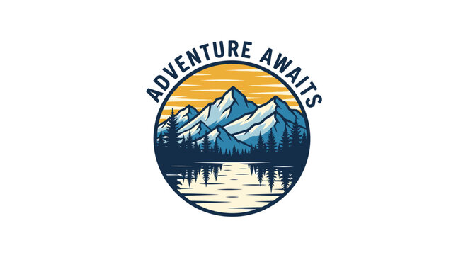 Adventure Awaits Mountain Landscape Reflection.