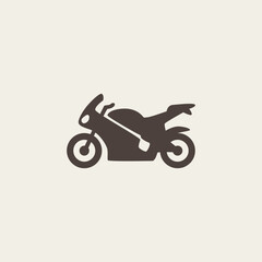 Obraz premium Silhouetted motorcycle rests against plain background. Streamlined design suggests speed and power. Simple shape highlights form over detail. Ideal for automotive or urban themes