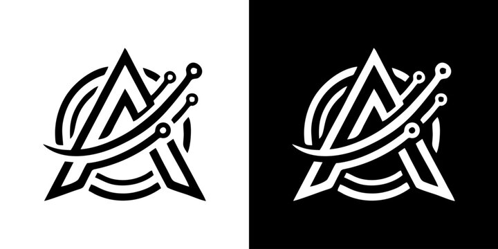 Black and white abstract graphic design on divided background