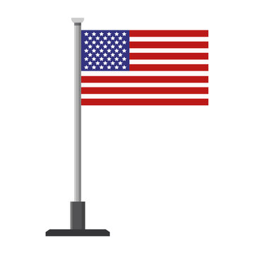 United States flag with pole