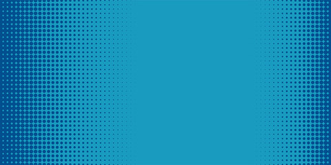 Fototapeta premium Blue Halftone Gradient Background with Horizontal Dot Pattern