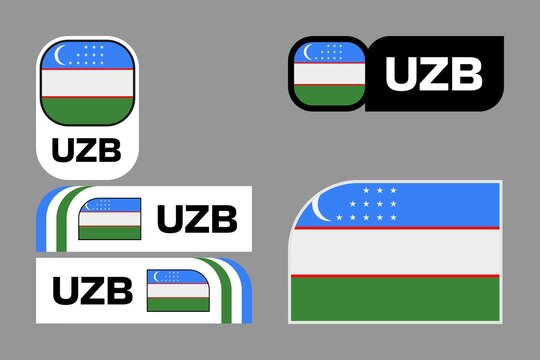 Uzbekistan Flag Tournament Badge Set for 2026 World Cup with UZB Country Code.