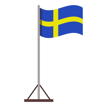 Swedish flag with pole