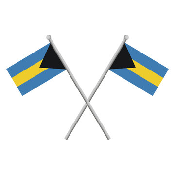Bahamas flag with pole