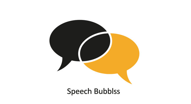Overlapping Black and Yellow Speech Bubbles Icon
