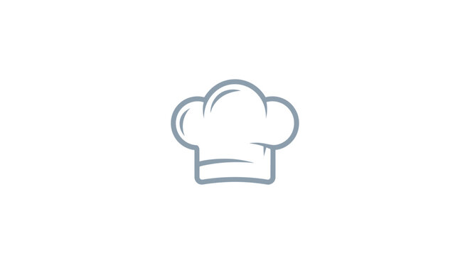 Minimalist chef hat logo graphic icon design cooking illustration white background