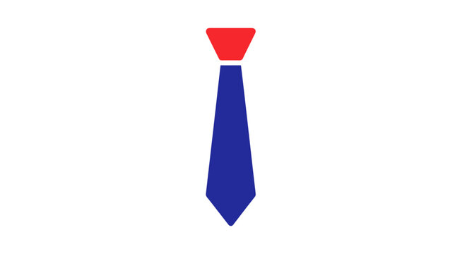 Minimalistic illustration of a tie in red and blue colors, representing formality