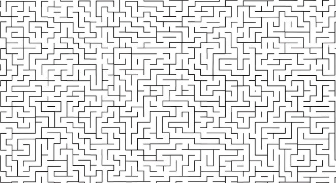 Intricate labyrinth pattern with winding pathways and dead ends on a white background maze complex pathway deadend puzzle