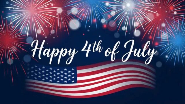 4th of July, American Independence Day, Fireworks, Patriotic Celebration, USA Flag 4k , hd , mp4 video