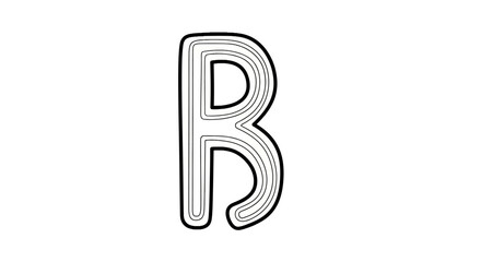 Decorative letter b with concentric contour lines © deril