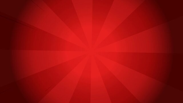 Red comic sunburst background animation with rotating rays and dynamic speed lines, perfect for pop art style videos, superhero themes, or action promos.