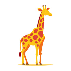 Obraz premium Flat design illustration of a giraffe