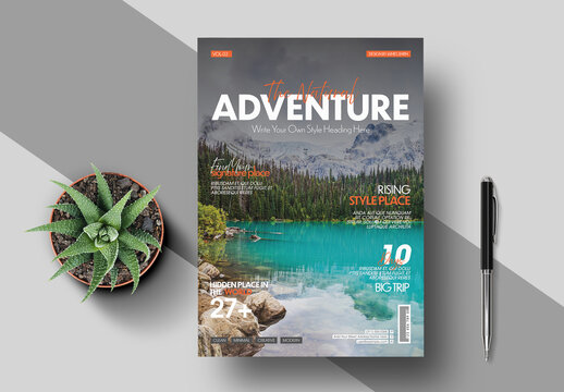 Adventure Travel Magazine Cover Template