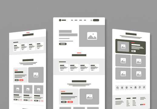 Modern Responsive Landing Page Wireframe Template
