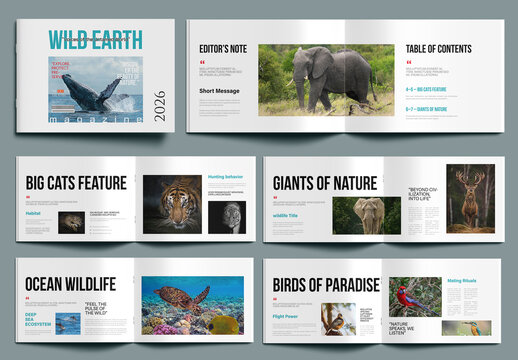 Wildlife Magazine Editorial Design Template