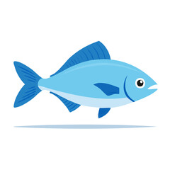 Fototapeta premium Flat design illustration of a blue fish