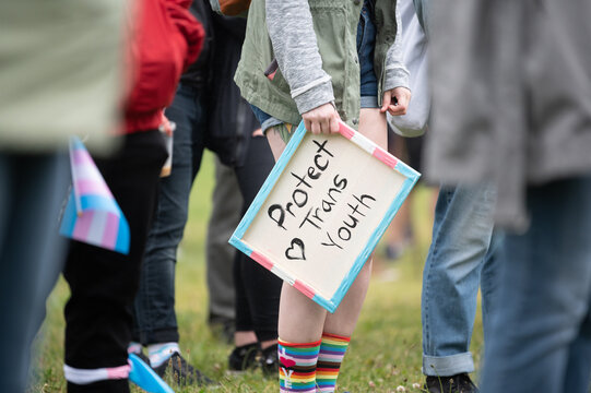 Protect Trans Youth Sign in Crowd