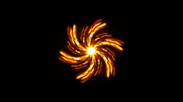 Shimmering galactic vortex backdrop with starlight animation, and abstract energy rays rotating on a black background, optimized for high quality creative visual effects or commercial clips, 4k