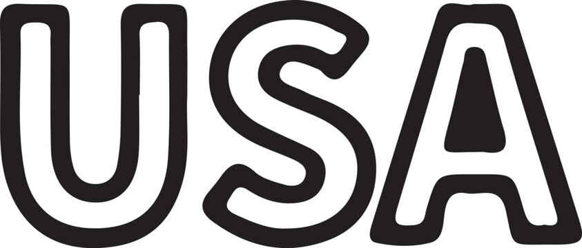 Bold USA lettering in a thick sans-serif font designed for patriotic branding and graphic design applications.
