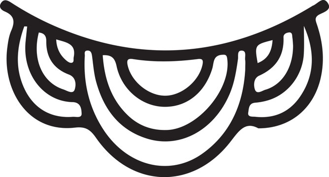 Decorative garland banner featuring traditional Jewish menorah candle holders in a repeating black line pattern design.