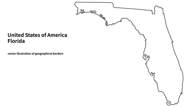 Florida state county borders vector map illustration for administrative design